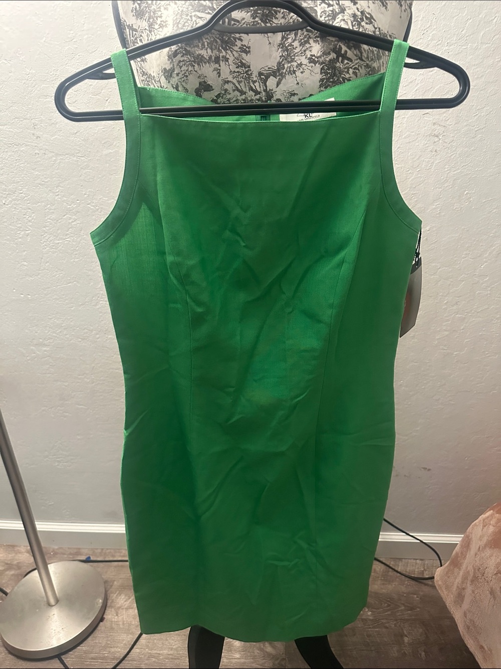 Karl Lagerfeld Emerald Green Square-Neck Sheath Dress NWT